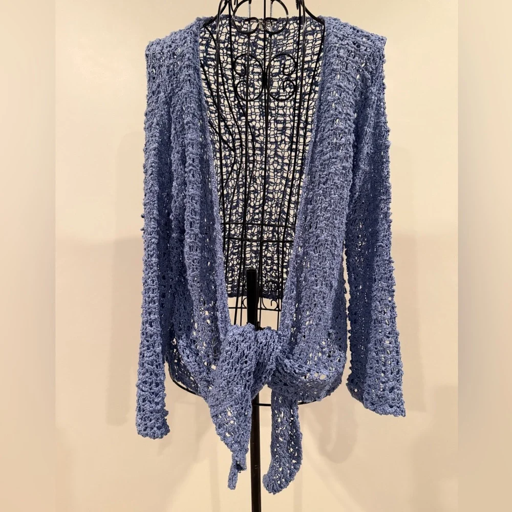 Blue Open-Knit‎ Women's Sweater